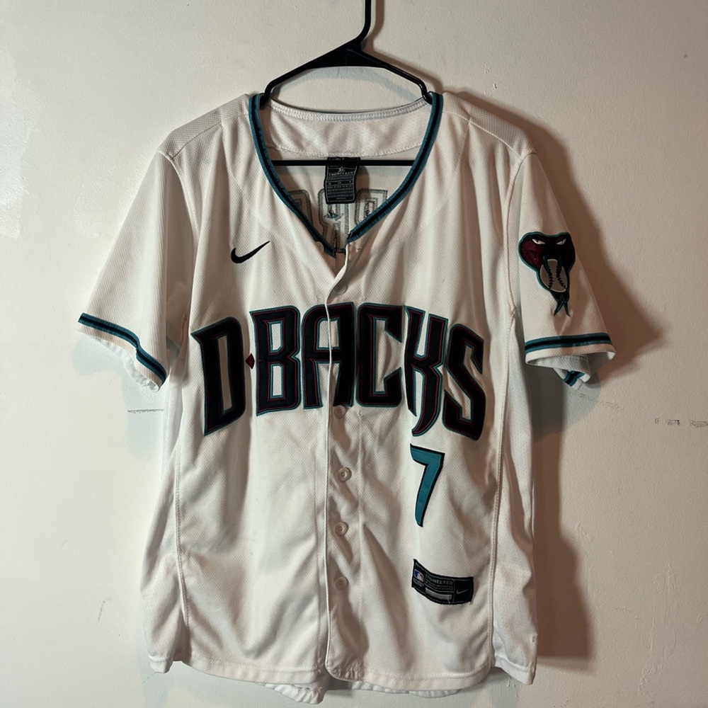 Nike Corbin Carroll D-Backs White and Teal authentic Baseball Jersey sz36